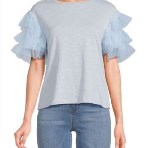 Anthropologie x Lea & Viola Ruffled Sleeve Top